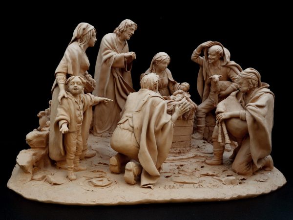 Presepe a monoblocco Adorazione dei pastori