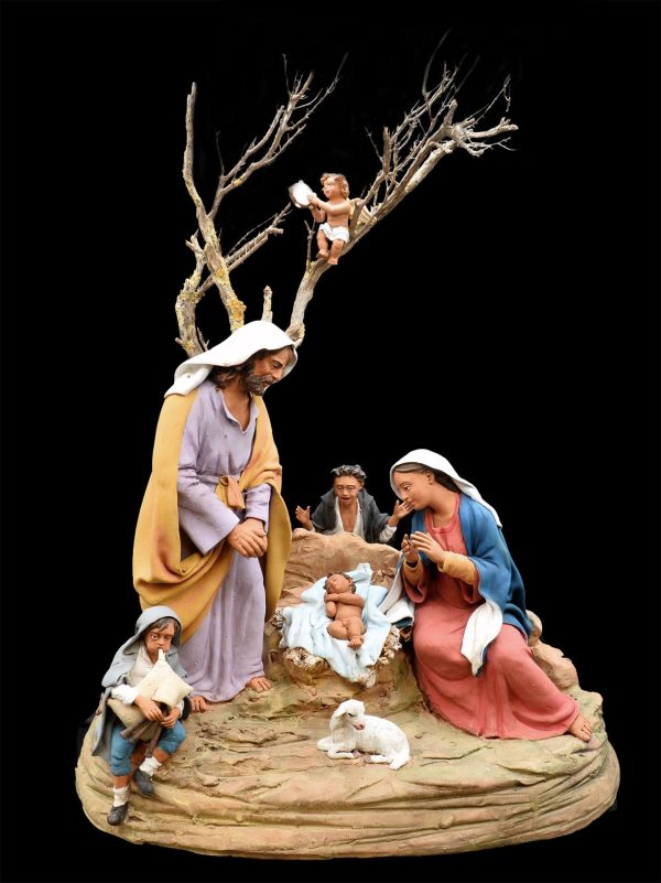 Presepe a monoblocco con agnello